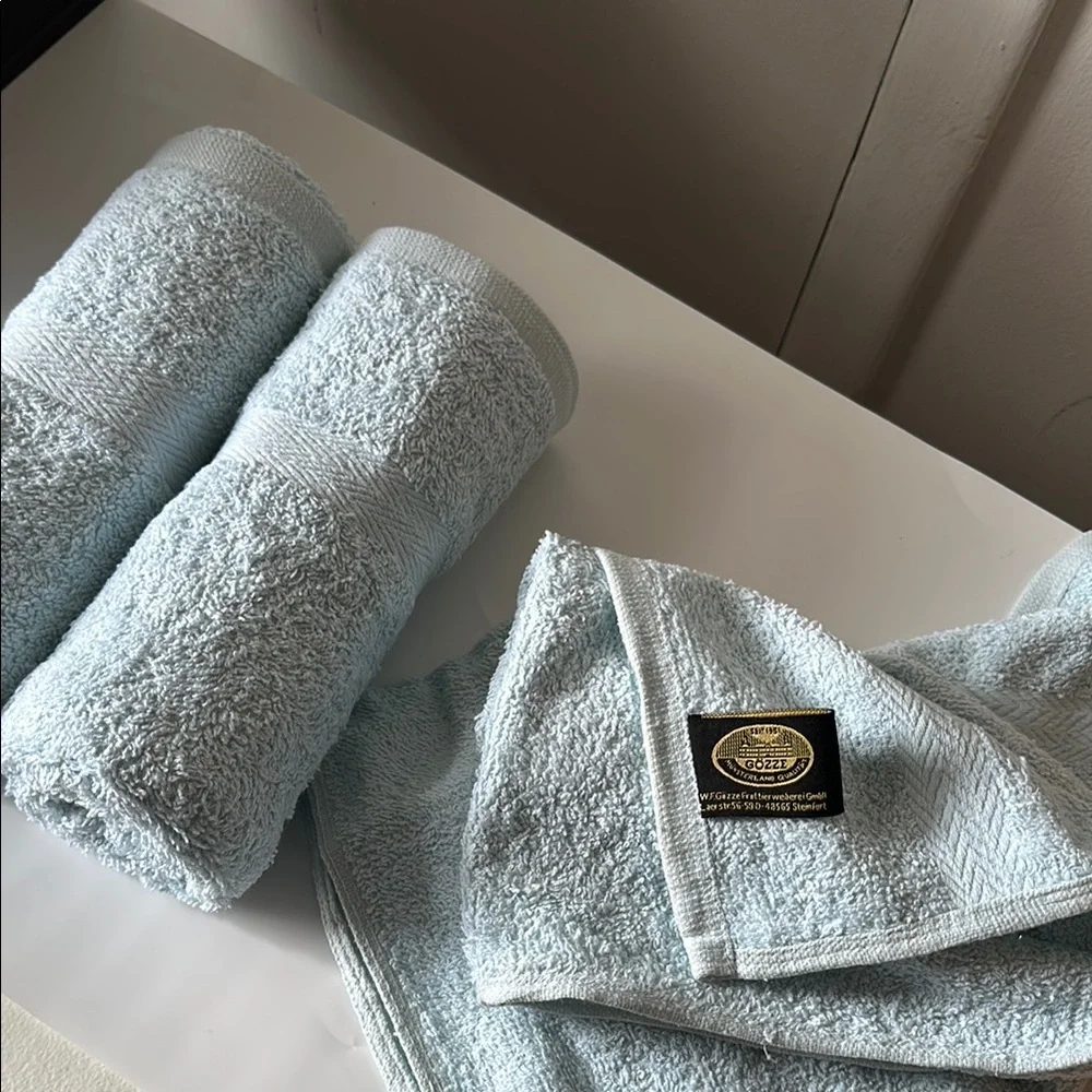 3Plush Blue Terry Cloth Bath Towels